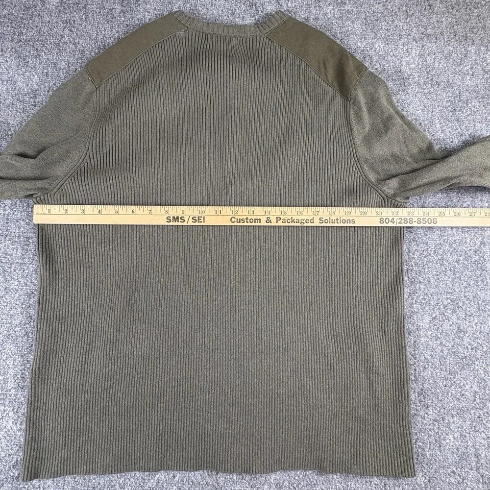 Banana Republic Sweater Men's XL Green Military Utility Shoulder Patch Rugged
